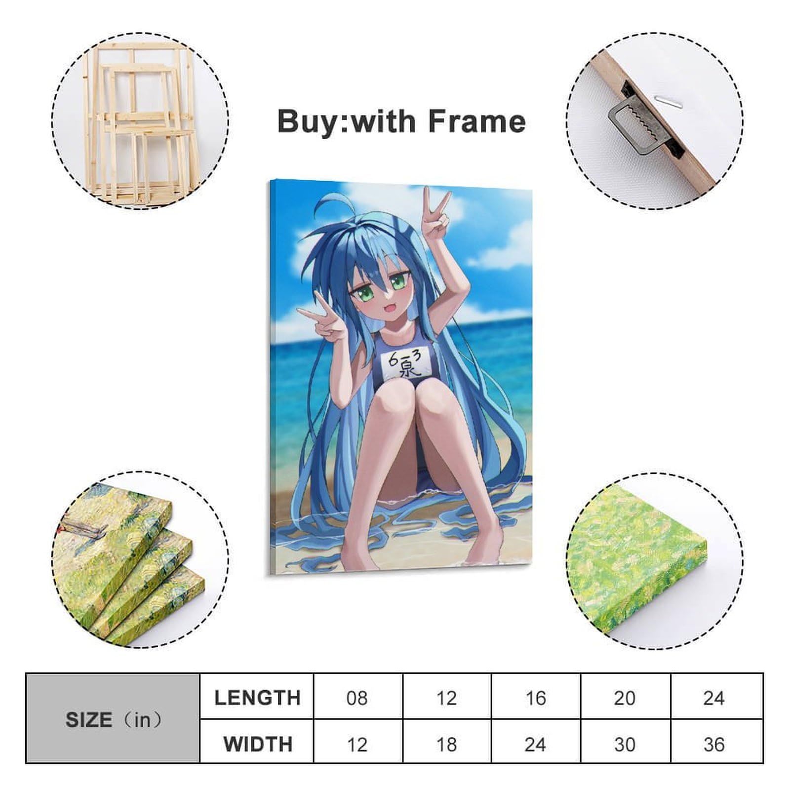 ECGDFWAZ Lucky Star Izumi Konata Anime Poster Canvas Poster Wall